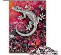 Puzzles Aquarelle Gecko pour Adolescents 1000 pièces, Jeux Amusants en Famille, activités à la Maison, Cadeau d'anniversaire, Cadeaux de Voyage (26x38cm)