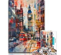 Puzzles Aquarelle Londres Big Ben pour Adultes 1000 Puzzles, Jeu Stimulant, idéal comme Cadeau pour Toute la Famille 38x26cm