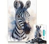 Puzzles Aquarelle zèbre pour Adultes,1000 pièces,Jeu Stimulant l'esprit,découpe Nette,alignement Parfait,activité de Partage pour Les Proches (50x75cm)