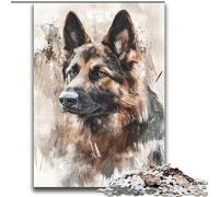 Puzzles aquarelles Berger Allemand 2000 pièces pour Adolescents, Jeux éducatifs, décoration d'intérieur et Cadeaux Uniques (70x100cm)
