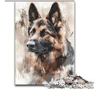 Puzzles aquarelles Berger Allemand pour Adolescents 1000 pièces, Jeux éducatifs, décoration d'intérieur et Cadeaux Uniques 26x38cm