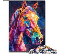 Puzzles aquarelles Chevaux 1000 pièces pour Adultes, à partir de 14 Ans, Jeux Amusants, activités à la Maison, Cadeaux d'anniversaire, Cadeaux de Voyage (26x38cm)