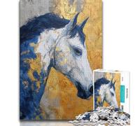 Puzzles aquarelles de Chevaux 1000 pièces pour Adolescents, Jeu éducatif, Jouet, décoration d'intérieur Unique, Cadeaux 38x26cm