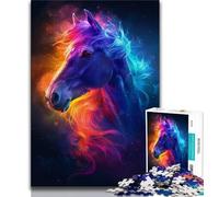 Puzzles aquarelles de Chevaux pour Adolescents, Puzzle de 1 000 pièces, Difficile à compléter, mais Amusant et Humoristique, décoration d'intérieur et Cadeaux Uniques 38x52cm