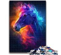 Puzzles aquarelles de Chevaux pour Adultes, Jeu Familial Anti-Stress, défi Difficile, Collection d'artistes, Beaux-Arts (38x26cm)
