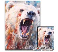 Puzzles aquarelles d'ours Polaires pour Adultes, Puzzles de 1000 pièces pour Adultes, Jeu de réflexion pour Adolescents, Cadeau de Vacances idéal 26x38cm/10,23x14,96 Pouces
