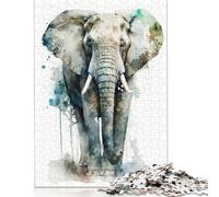 Puzzles aquarelles éléphants pour Adultes 1000 pièces Puzzles pour Adultes et Adolescents à partir de 12 Ans Cadeaux du réveillon de Noël 1000 pièces (75 x 50 cm)
