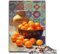 Puzzles aquarelles Oranges 1000 pièces pour Adolescents, Jeu Stimulant et Jeu Familial avec pièces entièrement emboîtables de Formes aléatoires (38x26cm)