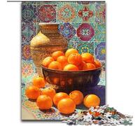 Puzzles aquarelles Oranges pour Adolescents 1000 pièces, Anti-Stress, séjour, Tue Le Temps, Interaction Parent-Enfant (Taille 26x38cm)