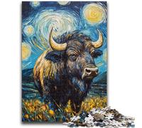 Puzzles aquarelles Yak pour Adolescents, 1 000 pièces, Jeu Stimulant et Familial avec des pièces de Formes aléatoires entièrement emboîtables (50x75cm)