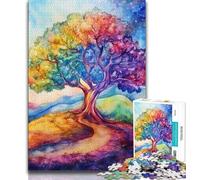 Puzzles Arbre de Vie pour Adultes 1000 pièces, Anti-Stress, pour Passer Le Temps à la Maison, avec Affiche et fiche de Questions Assorties 50x75cm