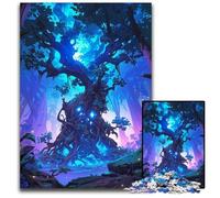 Puzzles Arbre Magique Bleu pour Adultes 1000 Pièces Puzzles en Bois Activité Familiale Amusante Défi Cérébral Cadeau Parfait pour Adolescent 1000 PCS (75x50cm)