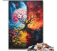 Puzzles Arbre Yin Yang pour Adultes, Jeux éducatifs à Faire soi-même avec Affiche et fiche de Questions Assorties (14 Ans et Plus) (70x100cm)