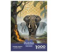 Puzzles Art Abstrait représentant Un éléphant Enfant Décoration Intérieure Gifts for Family Animal 1000 Pièces Couleurs Décoration Murale Adultes Et Enfants 70x50cm/1000pcs