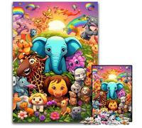 Puzzles Art Animal World pour Adultes Puzzles de 1000 pièces pour Adultes Cadeau Parfait pour la Famille et Les Amis, Convient aux 14 Ans et Plus 50x75cm / 19,68x29,52 Pouces