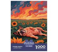 Puzzles Art Animalier Bouledogue français Enfant Décoration Intérieure Gifts for Family Animal 1000 Pièces Couleurs Décoration Murale Adultes Et Enfants 38x26cm/1000pcs