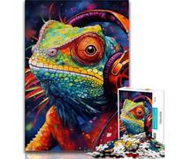 Puzzles Art Caméléon pour Adolescents 1000 pièces, Assemblage de Motifs, activités Amusantes à la Maison, Cadeau d'anniversaire, Cadeaux de Voyage 50x75cm