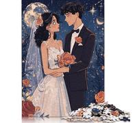 Puzzles Art Couple pour Adultes 500 pièces Puzzles pour Adultes et Adolescents à partir de 12 Ans Cadeaux du réveillon de Noël 500 pièces (52 x 38 cm)