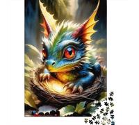Puzzles Art Dragon 500 pièces pour Adultes Puzzles en Bois Exercice cérébral Jeu de défi Divertissement Cadeaux Adolescents Activité familiale 500 pièces (52x38cm)