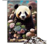 Puzzles Art Flower avec Panda 1000 pièces pour Adolescents, à partir de 14 Ans, décoration Murale, Cadeau d'anniversaire de Noël (26x38cm)
