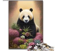 Puzzles Art Flower avec Panda pour Adultes et Adolescents, Jouets éducatifs, Jeux Anti-Stress, Cadeaux Secret Santa pour Les Enfants de 14 Ans et Plus (50x75cm)