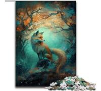 Puzzles Art Fox Under The Tree pour Adolescents : 1000 Puzzles, pour des Vacances relaxantes et Un Moment de détente inoubliable Chaque pièce est Unique - Jeu Familial Stimulant (50 x 75 cm)