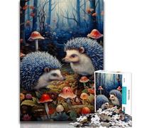 Puzzles Art Hedgehog pour Adultes 1000 pièces, aident Le Cerveau à exercer des Jouets addictifs pour cultiver la Patience, adaptés aux Couples 38x26cm