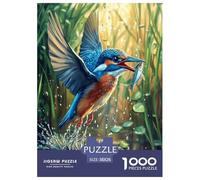 Puzzles Art Martin-pêcheur Classique Cadeau Famille Gifts for Family Animal 1000 Pièces Décoration Murale pour Adultes Jeu Éducatif Challenge Toy 38x26cm/1000pcs