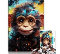 Puzzles Art Monkey pour Adolescents, 1 000 pièces, Jeu Stimulant et Familial avec des pièces de Formes aléatoires entièrement emboîtables (38x26cm)
