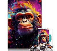 Puzzles Art Monkey pour Adolescents 1000, Aidez Le Cerveau à exercer des Jouets addictifs pour cultiver la Patience Une œuvre d'art 38x26cm