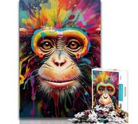 Puzzles Art Monkey pour Adultes et Adolescents, Jeu éducatif, Jouet, décoration d'intérieur Unique, Cadeaux, 38x26cm