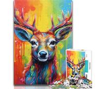 Puzzles Art Moose pour Adolescents, 1 000 pièces, Jeu éducatif, Jouet de défi, décoration Murale, Cadeaux d'anniversaire et de Noël Uniques, 38x26cm