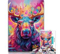 Puzzles Art Moose pour Adolescents 1000, Aidez Le Cerveau à exercer des Jouets addictifs pour cultiver la Patience Une œuvre d'art 50x75cm