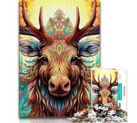 Puzzles Art Moose pour Adultes et Adolescents, Aidez Le Cerveau à exercer des Jouets addictifs pour cultiver la Patience et l'interaction Parent-Enfant (38x26cm)