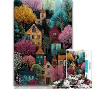 Puzzles Art Village 1000 pièces pour Adolescents, stimulent Le Cerveau, stimulent la Patience et l'interaction Parent-Enfant (75x50cm)