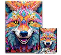Puzzles Art Wolf pour Adultes, Puzzles en Bois de 1 000 pièces pour Adultes, Casse-tête Stimulant pour Adolescents, soirée de Jeux en Famille Amusante 50x75cm / 19,68x29,52 Pouces