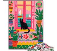 Puzzles artistiques Abstraits de Chat Noir 1000 pièces pour Adultes, Jouets éducatifs, Jeux Anti-Stress, Cadeaux du Père Noël Secret pour Les Enfants de 14 Ans et Plus (Taille 50x75cm)