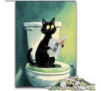 Puzzles artistiques Abstraits de Chat Noir pour Adultes 1000 pièces, aident Le Cerveau à exercer des Jouets addictifs pour cultiver la Patience Décoration Parfaite 26x38cm
