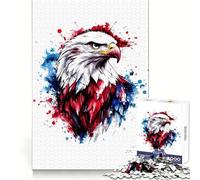 Puzzles artistiques Aquarelle American Eagle pour Adultes, 1000 pièces, améliore la mémoire, Offre Un Moment de détente agréable, découpe de précision, Cadeau spécial (38x26cm)