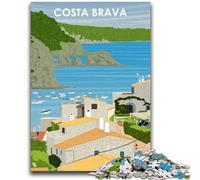 Puzzles artistiques Costa Brava Espagne 1000 pièces pour Adultes et Adolescents, Jeu Stimulant et Jeu en Famille, Cadeau d'anniversaire, Cadeaux, Art Mural 1000 pièces (26x38cm)