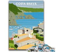 Puzzles artistiques Costa Brava Espagne pour Adultes 1000 pièces, Cadeau d'anniversaire pour Tuer Le Temps, Cadeaux, décoration Murale pour 14 Ans et Plus (1000 pièces, 50x75cm)