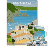 Puzzles artistiques Costa Brava Espagne pour Adultes 1000 pièces, Jouets éducatifs, Jeux Anti-Stress, adaptés à la décoration de Bureau 50x75cm