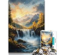 Puzzles artistiques de paysages en Cascade pour Adolescents, Jeu Familial Anti-Stress, Collection d'artistes, Beaux-Arts (38x26cm)