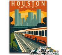 Puzzles artistiques de Voyage à Houston, Texas, 1000 pièces, idéal pour Les soirées Jeux, idéal pour la Maison, 1000 pièces (50x75cm)