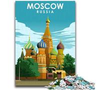 Puzzles artistiques de Voyage à Moscou, Russie, pour Adolescents, 1000 pièces, Jeu éducatif Familial, idéal pour la décoration de Bureau, 1000 pièces (50x75cm)