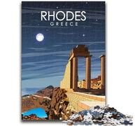 Puzzles artistiques de Voyage à Rhodes, Grèce, pour Adultes et Adolescents Stimulez Votre Cerveau grâce à des Jouets addictifs pour cultiver la Patience Décoration Parfaite : 1000 pièces (50x75cm)