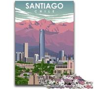 Puzzles artistiques de Voyage à Santiago du Chili pour Adultes, 1000 pièces (50x75cm), Jeux éducatifs, décoration d'intérieur et Cadeaux Uniques