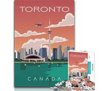 Puzzles artistiques de Voyage à Toronto, Ontario, pour Adolescents, 1 000 pièces, Jeu Familial Anti-Stress, défi Difficile, Superbes Cadeaux et Jouets 50x75cm
