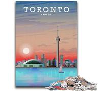 Puzzles artistiques de Voyage à Toronto (Ontario) pour Adolescents, 1000 pièces, Jouets éducatifs et éducatifs pour la Famille, adaptés à la décoration de Bureau, 1000 pièces (26x38cm)