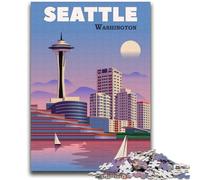 Puzzles artistiques de Voyage Seattle City WA pour Adultes 1000 pièces, Jouets de Divertissement Familial, idéal comme Cadeau pour Toute la Famille 2000 pièces (70x100cm)